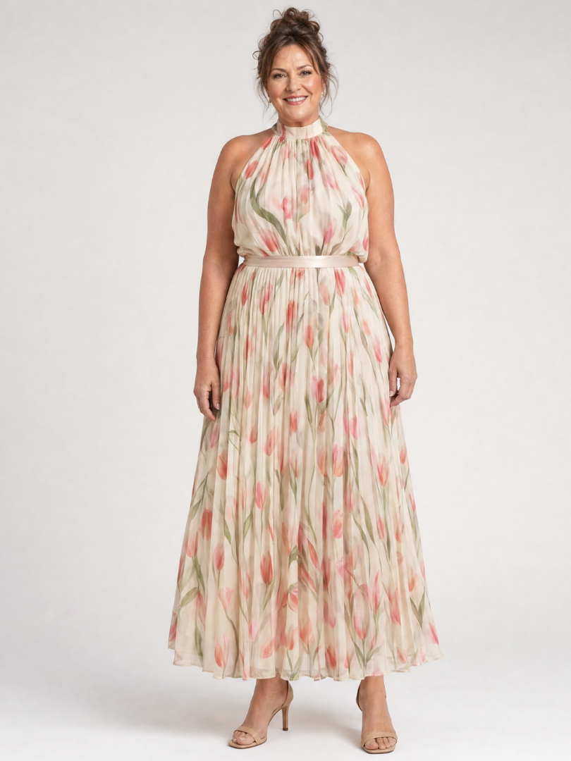 Marielle | Weiches Halter Midi Kleid