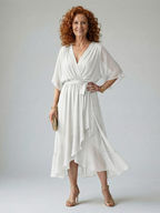 Vera | Leichtes Midikleid mit Drapierung