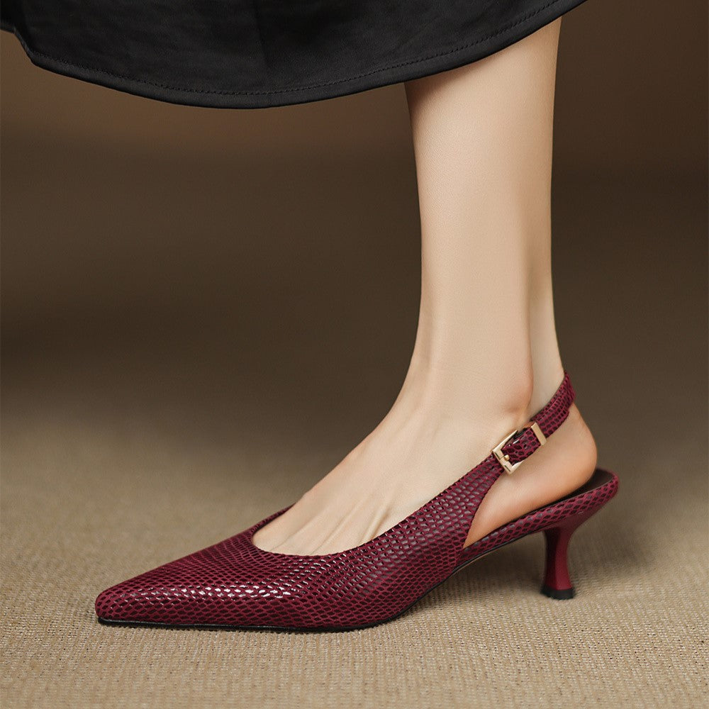 Vera | Spitze Slingback-Pumps aus Leder