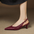 Vera | Spitze Slingback-Pumps aus Leder