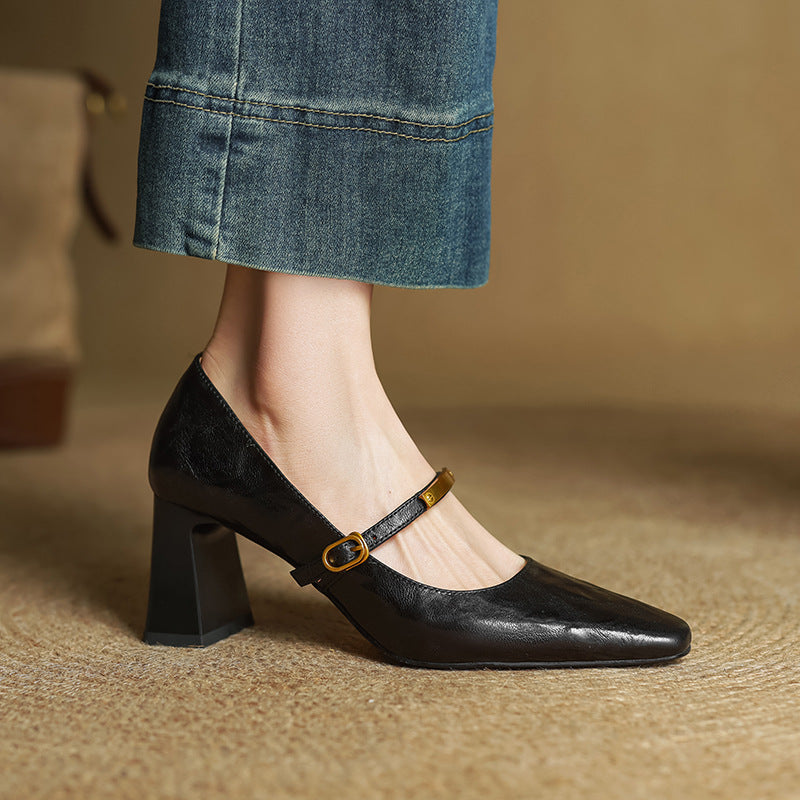 Vera | Elegante Leder-Pumps mit Riemchen