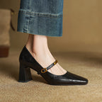 Vera | Elegante Leder-Pumps mit Riemchen