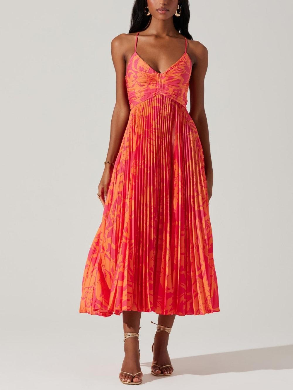 Mathilda | Florales Midi-Kleid mit Faltendetail