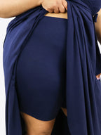 Nora | Midi Wickelkleid mit Flügelärmeln und integrierter Tasche