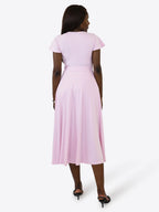 Nora | Midi Wickelkleid mit Flügelärmeln und integrierter Tasche