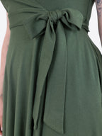 Nora | Midi Wickelkleid mit Flügelärmeln und integrierter Tasche