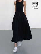 Frieda | Fließendes Maxikleid in Silhouettenform