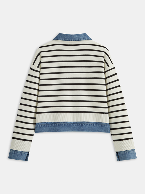 Frieda | Maritimer Strickjacke im Streifendesign