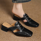 Vera | Leder-Mules mit eckiger Zehenpartie