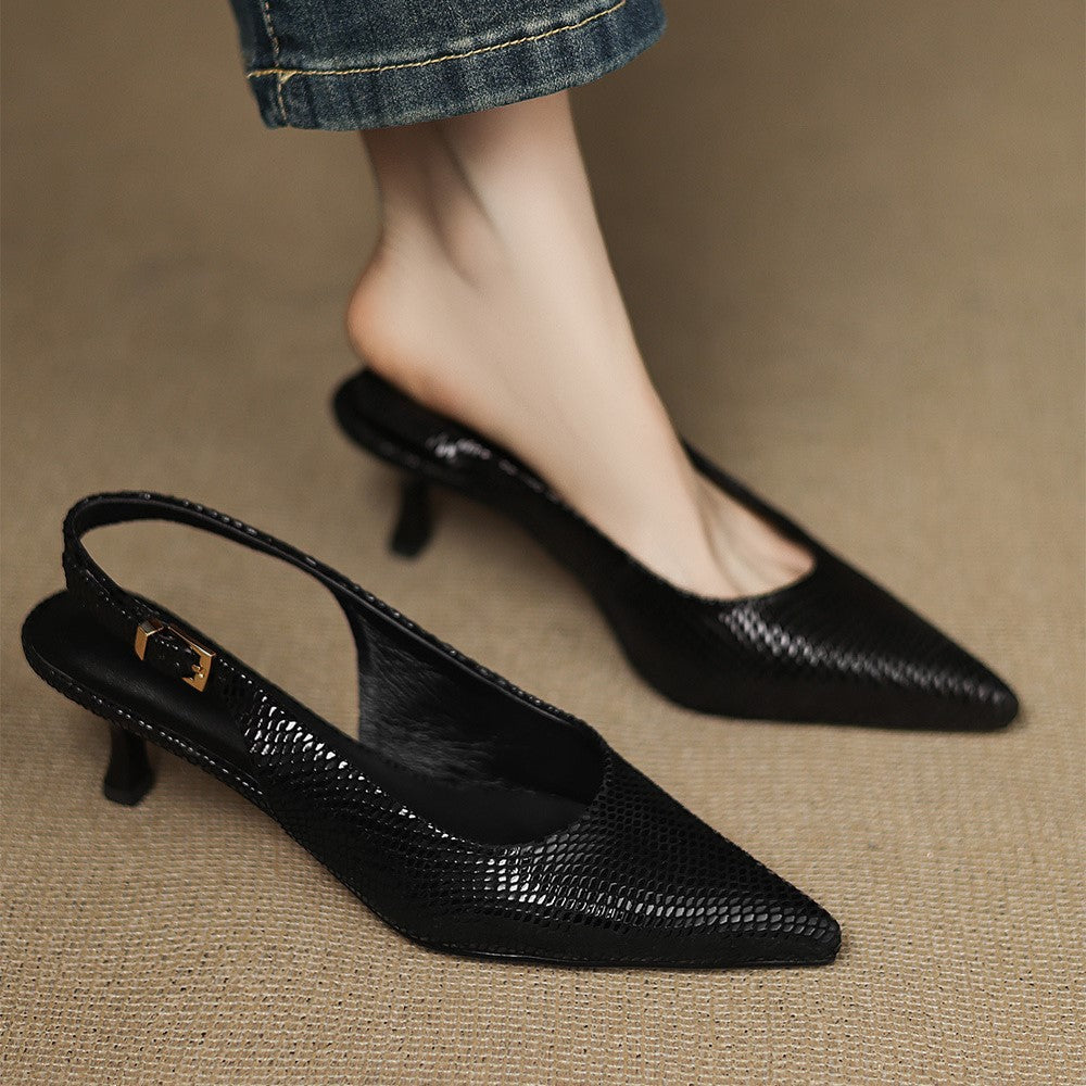 Vera | Spitze Slingback-Pumps aus Leder