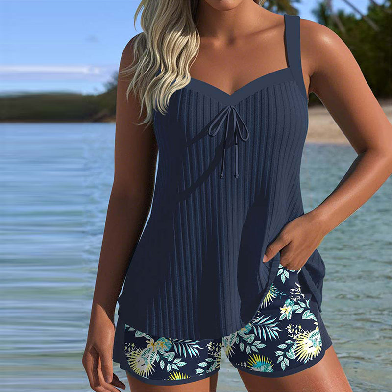 Vera | Gestreifter Tankini mit Shorts