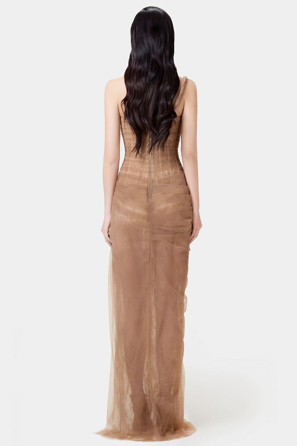 Serafina | Goldenes Abendkleid mit Schleier