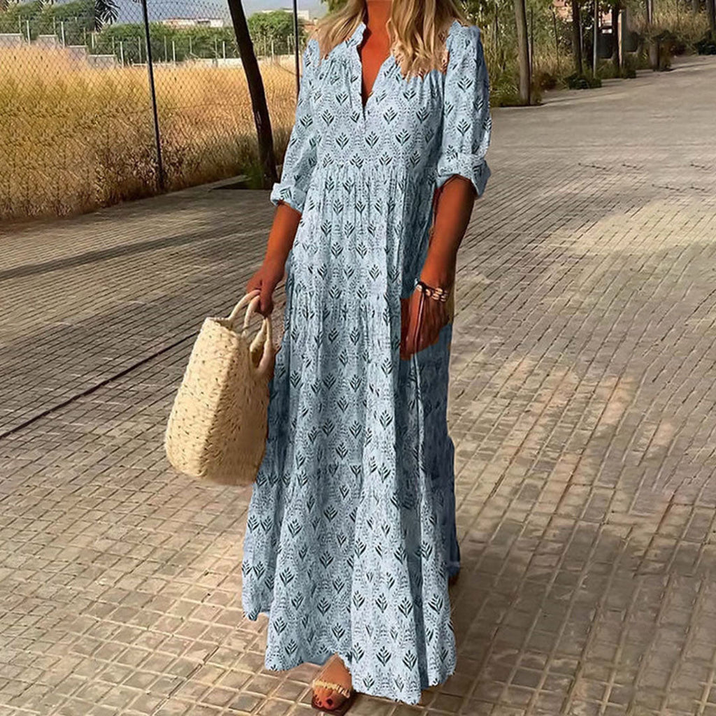 Rena | Langes Kleid in fließendem Stoff