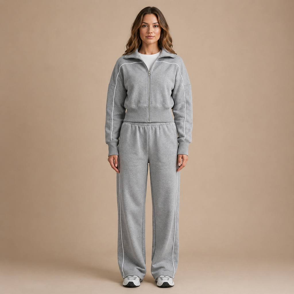 Vera | Sportliches Langarm-Set in Grau