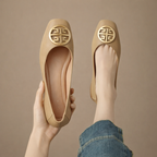 Lena | Flache Leder-Ballerinas mit Blumenprint