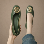 Lena | Flache Leder-Ballerinas mit Blumenprint