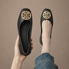 Lena | Flache Leder-Ballerinas mit Blumenprint