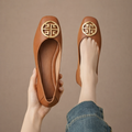 Lena | Flache Leder-Ballerinas mit Blumenprint