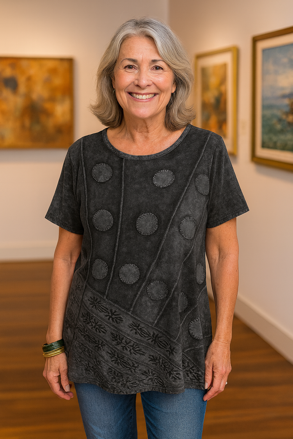 Lydia | Verspieltes Kunstdruck-Top