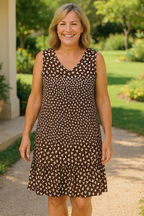 Marlene | Fließendes Midi-Kleid in Unifarbe