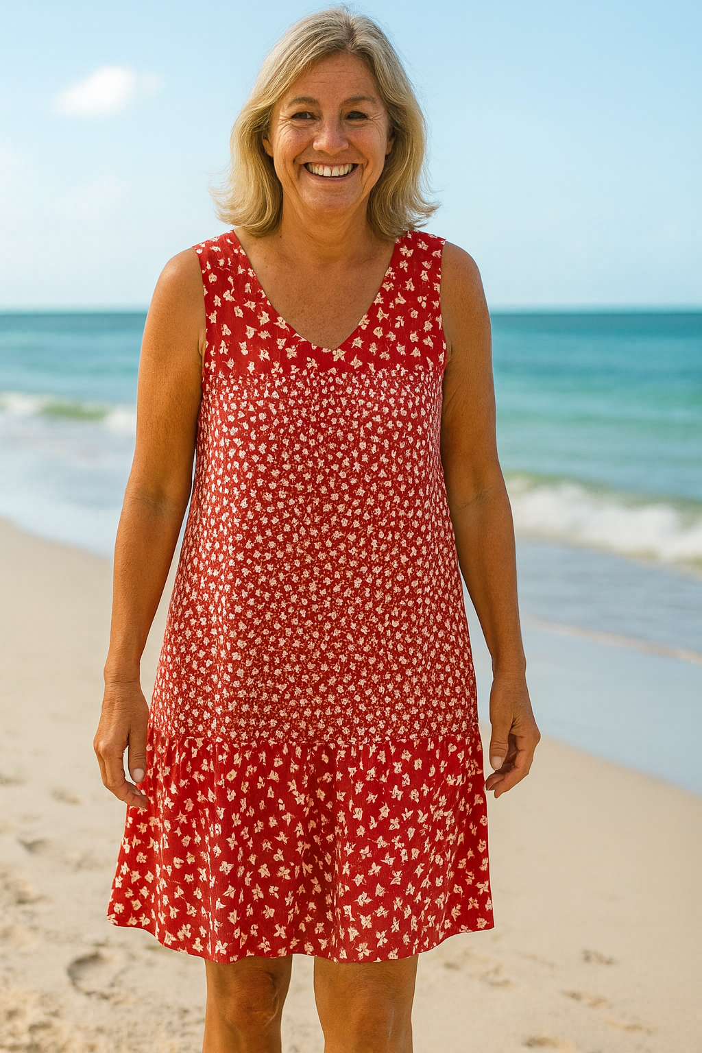 Marlene | Fließendes Midi-Kleid in Unifarbe