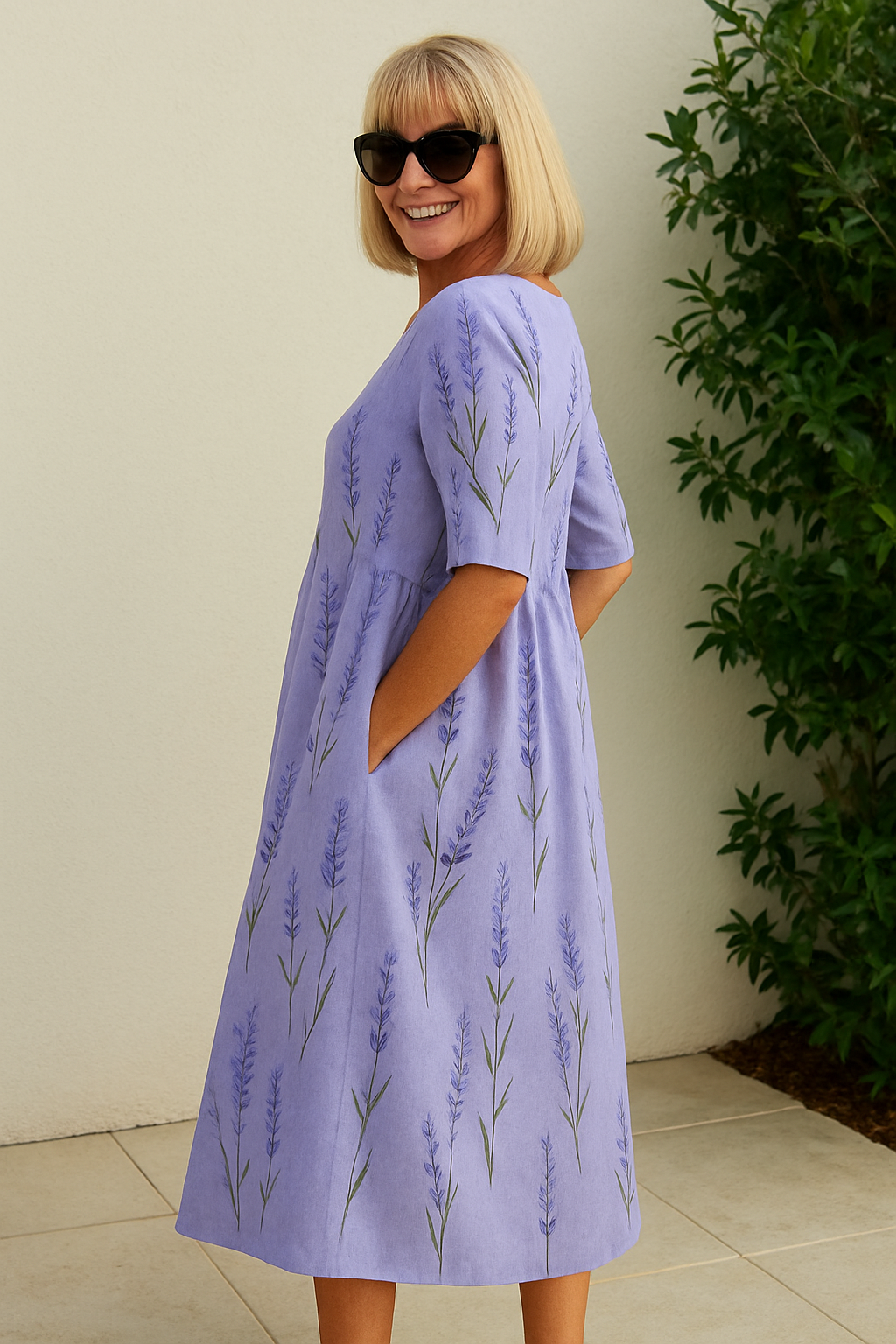 Vera | Lässiges Midi-Kleid aus Webstoff