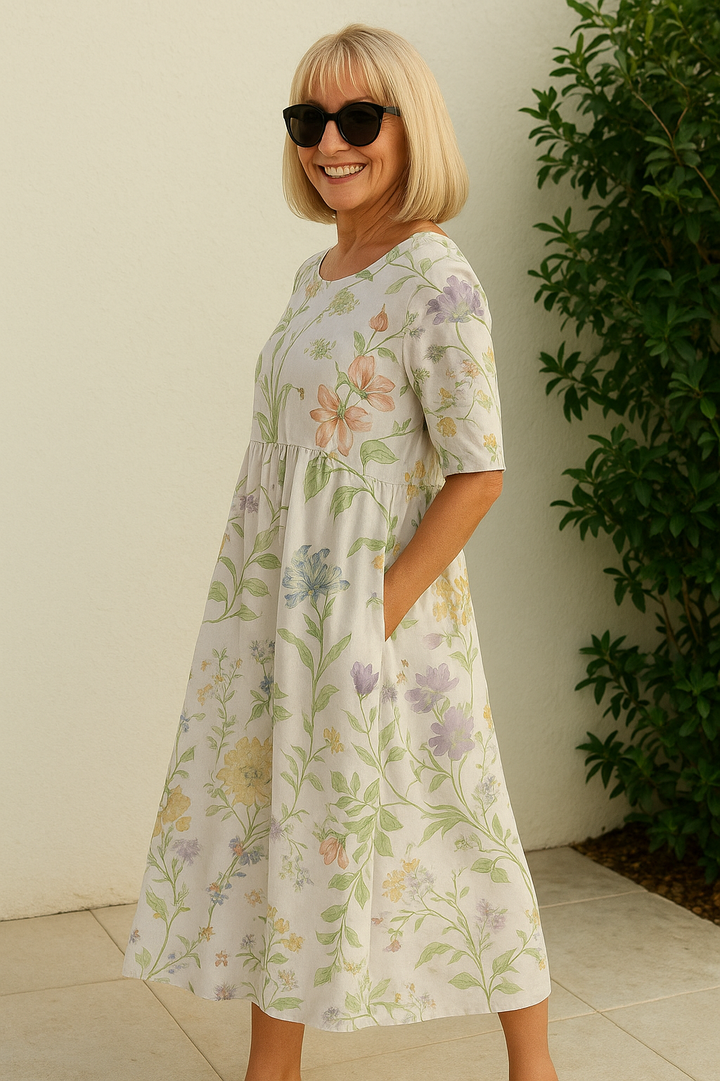 Vera | Lässiges Midi-Kleid aus Webstoff