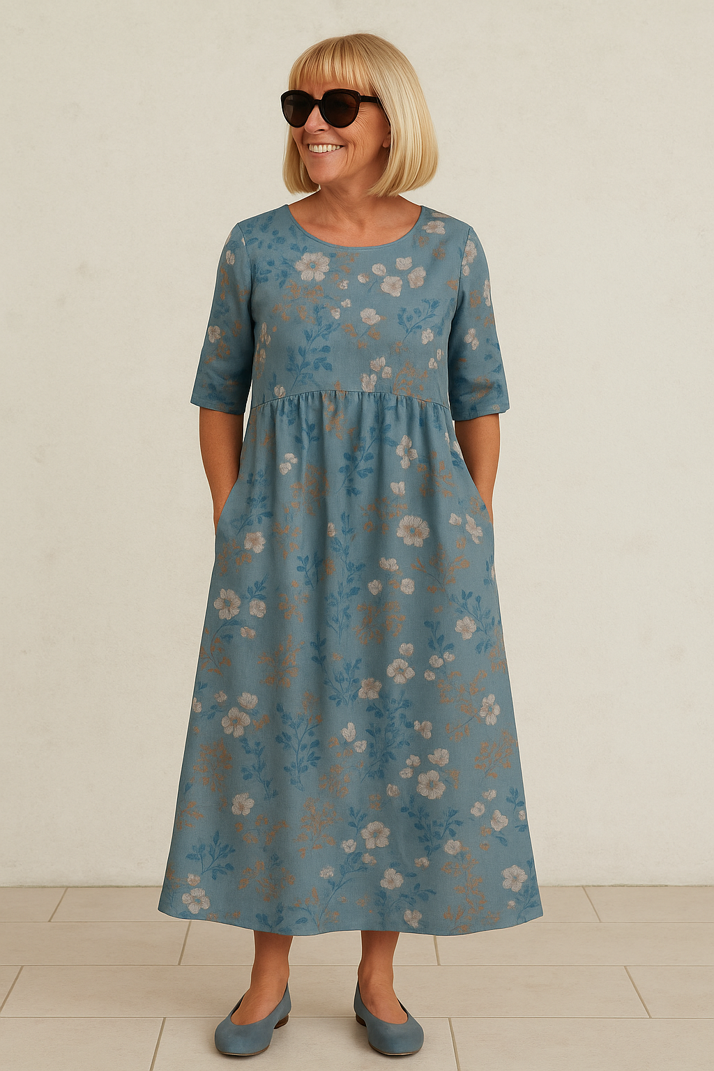 Vera | Lässiges Midi-Kleid aus Webstoff