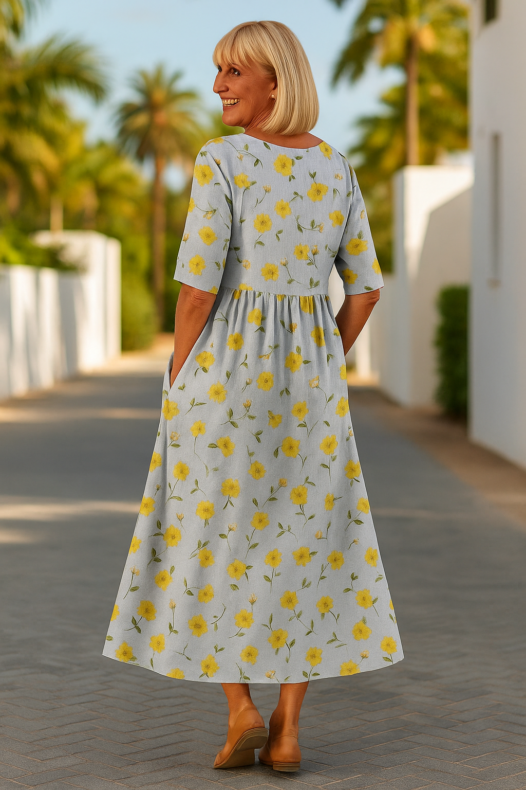 Vera | Lässiges Midi-Kleid aus Webstoff