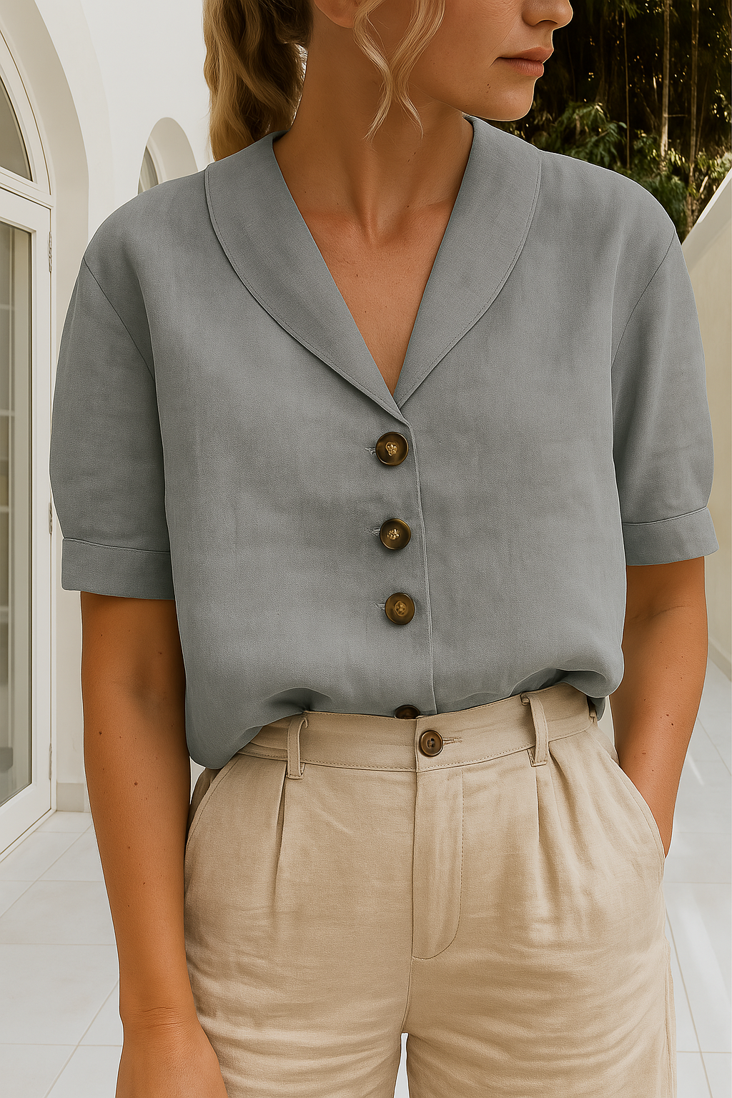Vera | Klassische Bluse mit feinem Detail