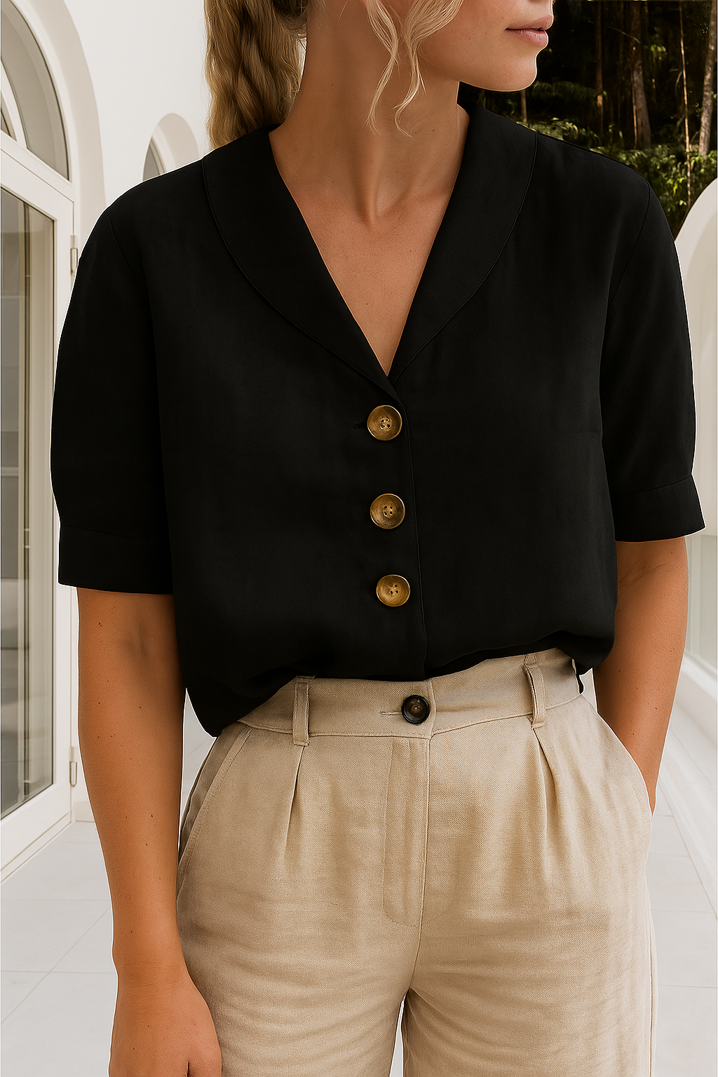 Vera | Klassische Bluse mit feinem Detail