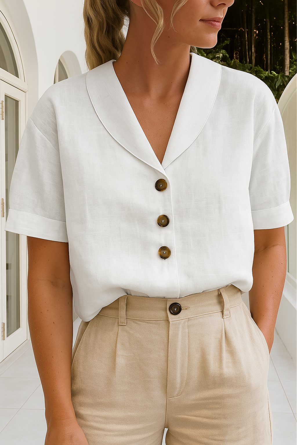 Vera | Klassische Bluse mit feinem Detail