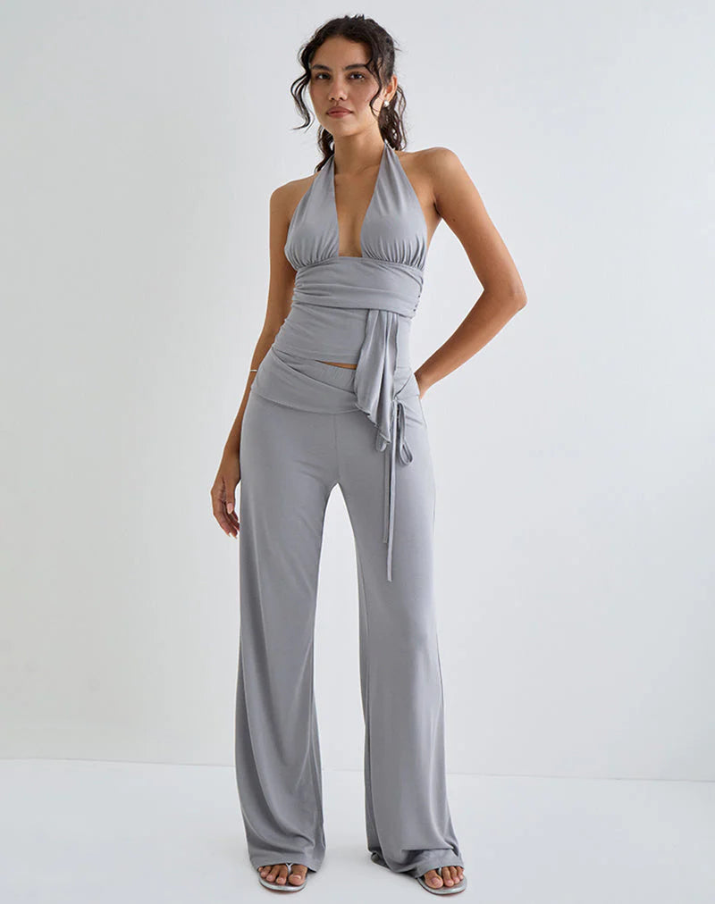 Marlene | Weite Hose mit Bindegürtel