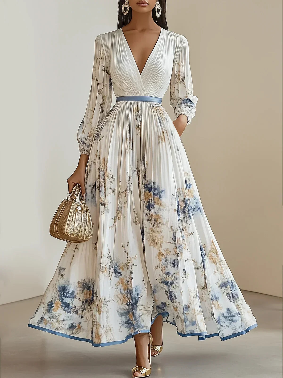 Vera | Fließendes Kleid mit V-Ausschnitt