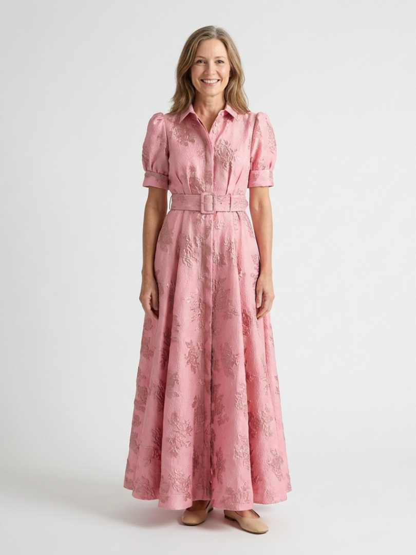 „Frieda | Florales Maxikleid mit Bindegürtel