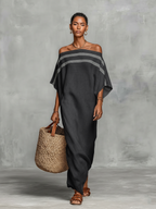 Vera | Fließendes Leinenkleid in Maxilänge