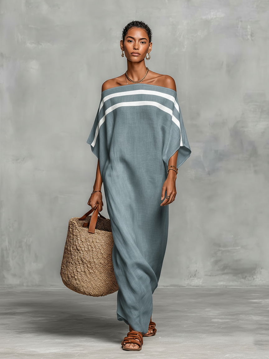 Vera | Fließendes Leinenkleid in Maxilänge