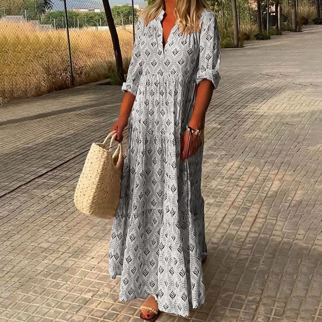Rena | Langes Kleid in fließendem Stoff
