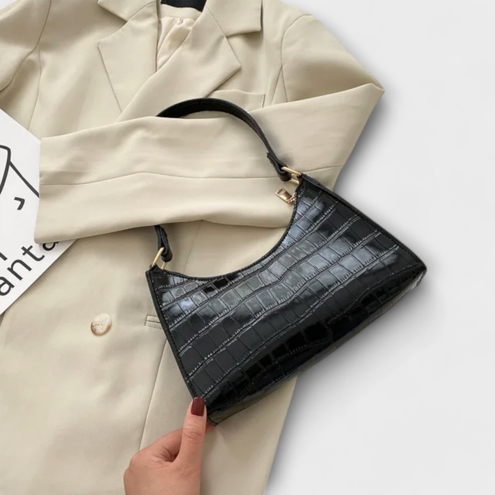 Vera | Glänzende Handtasche aus Leder