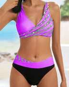 Vera | Gemusterter Bikini in Erdtönen