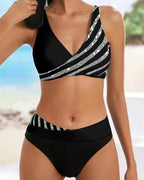 Vera | Gemusterter Bikini in Erdtönen