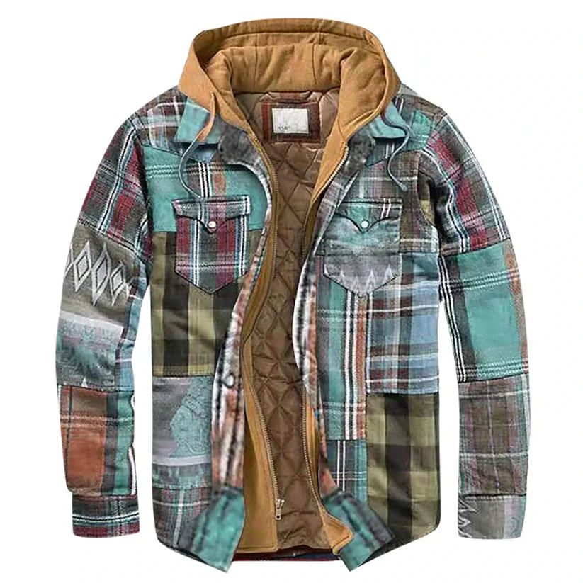 Leon | Patchwork-Hoodie mit warmer Fütterung für Herren