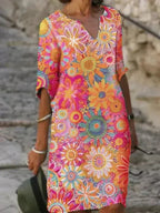 Lena | Verspieltes Midi-Kleid mit Blumenprint