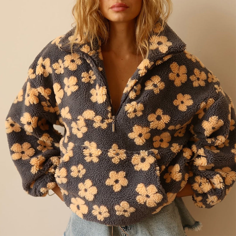 Vera | Kuschelige Teddyjacke mit Reißverschluss