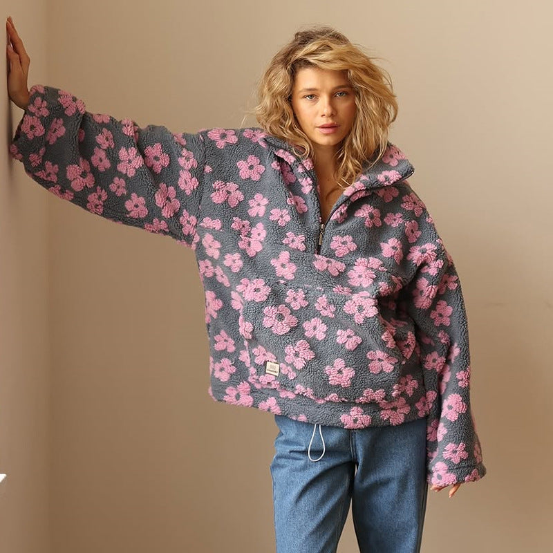 Vera | Kuschelige Teddyjacke mit Reißverschluss