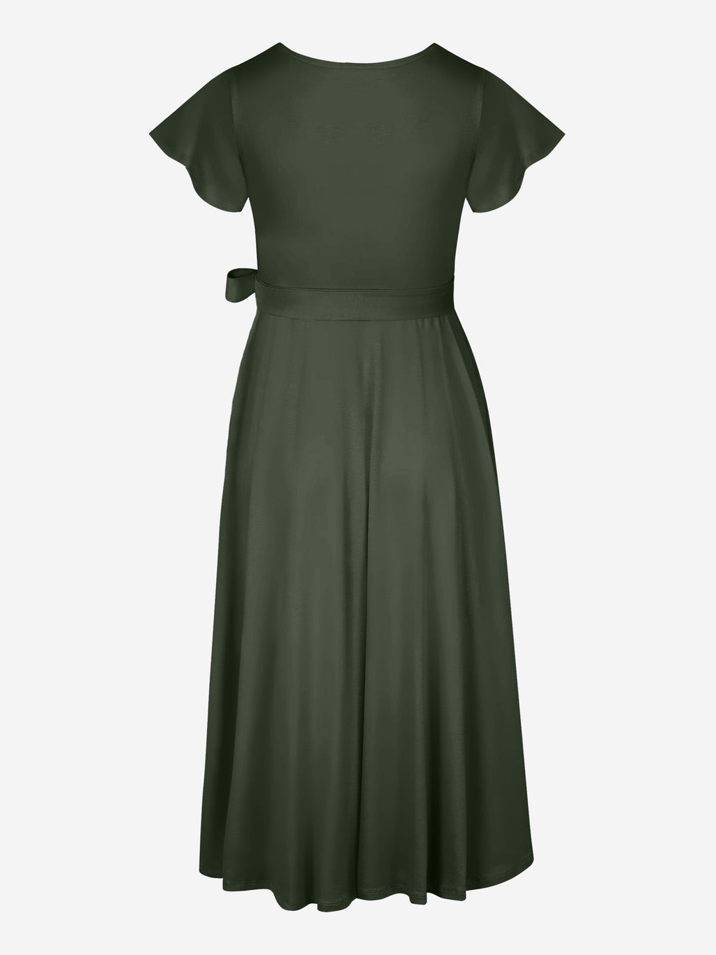 Nora | Midi Wickelkleid mit Flügelärmeln und integrierter Tasche