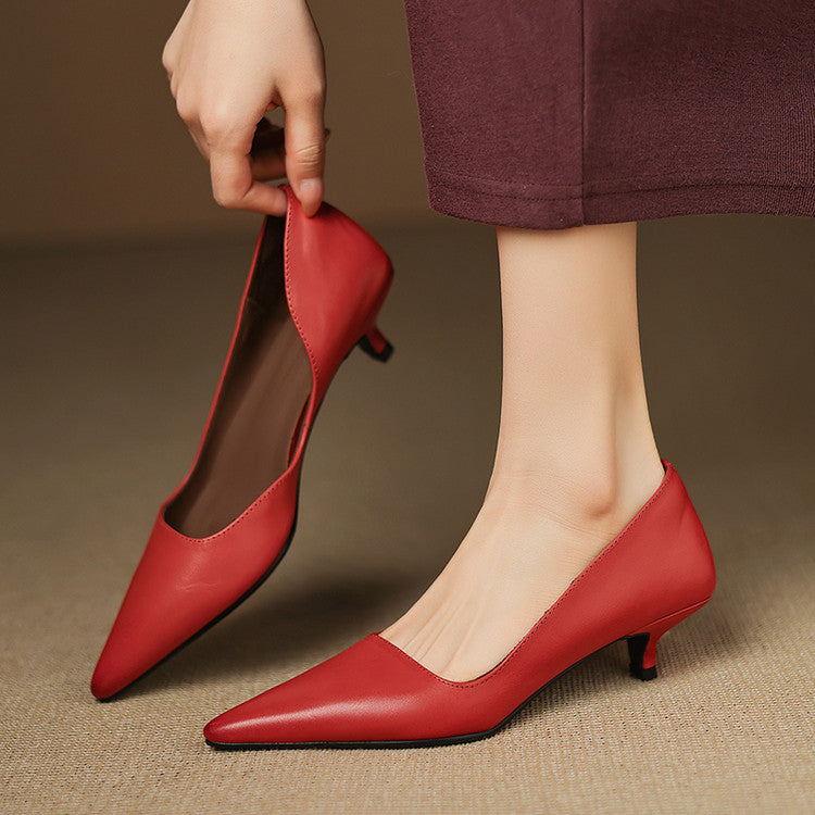 Petra | Kitten-Heel-Pumps aus Leder