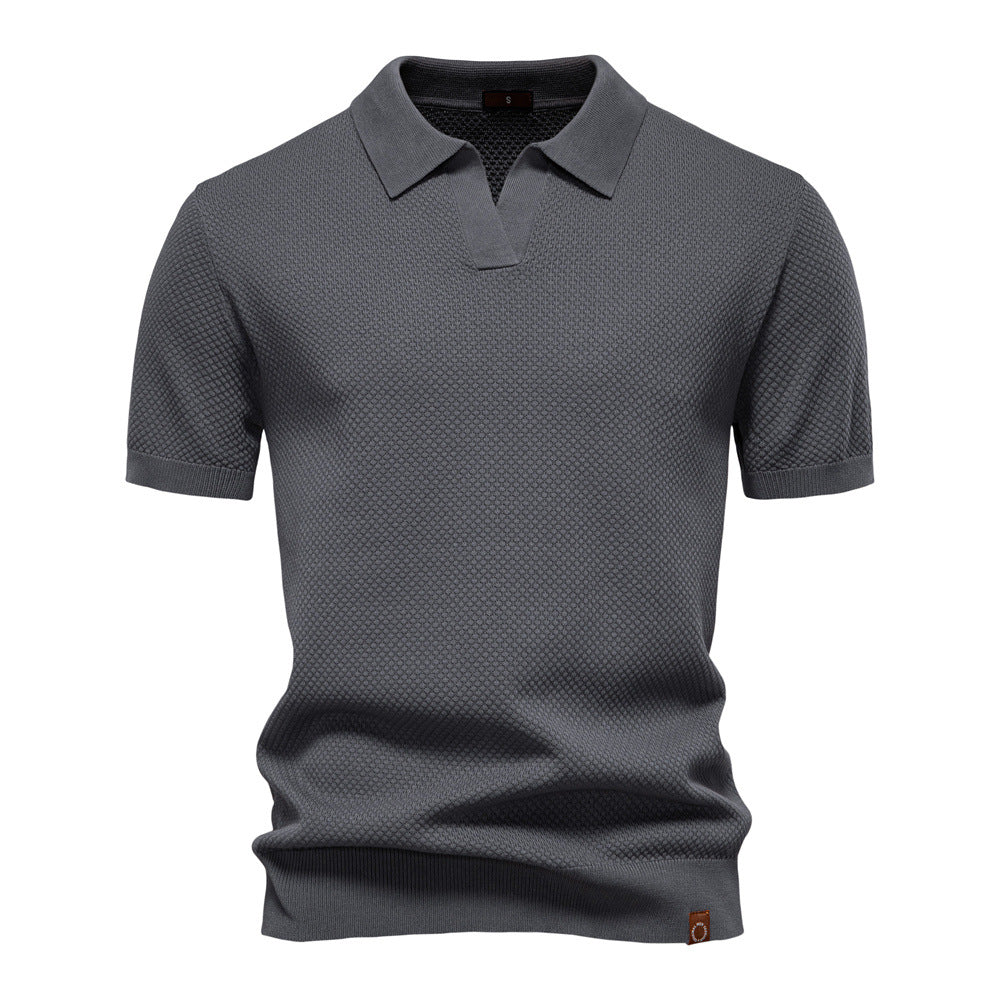 Frieda | Strukturiertes Poloshirt in Unifarbe