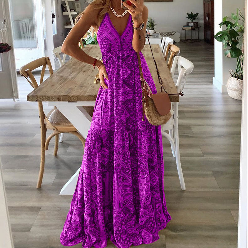 Vera | Fließendes Maxikleid mit V-Ausschnitt