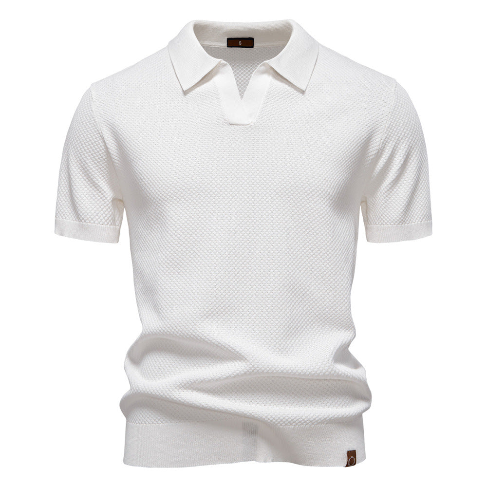 Frieda | Strukturiertes Poloshirt in Unifarbe